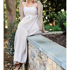 NEW TCEC maple maxi dress in beige